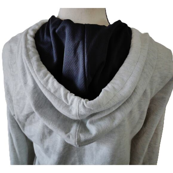 Y2k Oakley Hoodie Sweatshirt M Full Zip Gray Blue Block Letters Red Drawstring - Picture 5 of 16